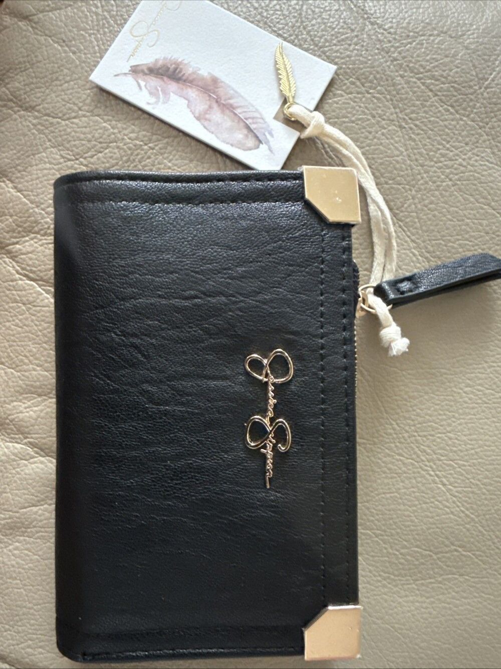 NEW Jessica Simpson Small Fiona Faux Leather Wallet Color Meteorite
